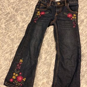 Little Girls Size 5 embroidered floral jeans